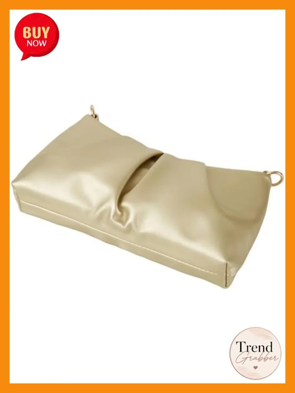 PU Leather Ruched Clutch Evening Bag with Detachable Chain Crossbody Strap